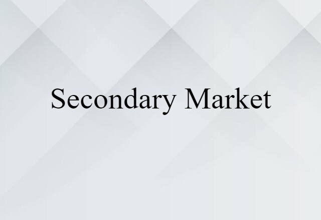 secondary market