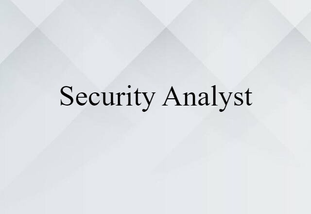 security analyst