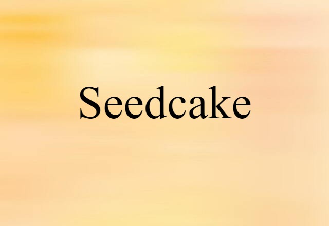 Seedcake (noun) Definition, Meaning & Examples