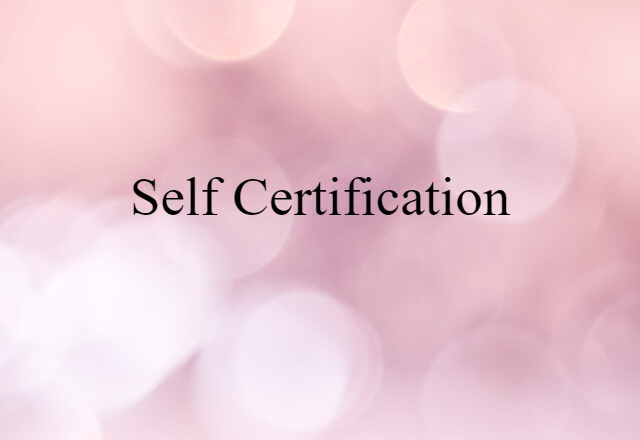 self-certification