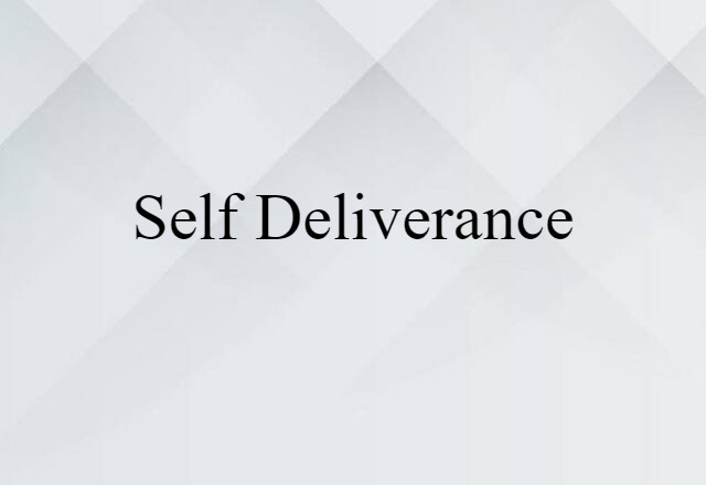 self deliverance