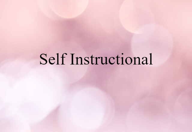 self instructional