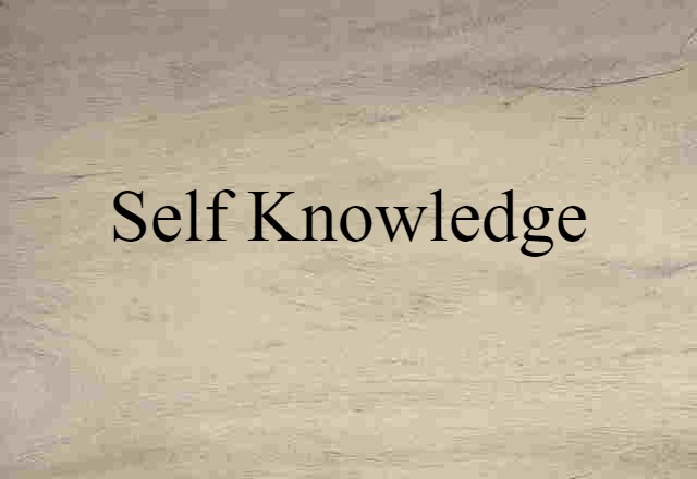 self knowledge