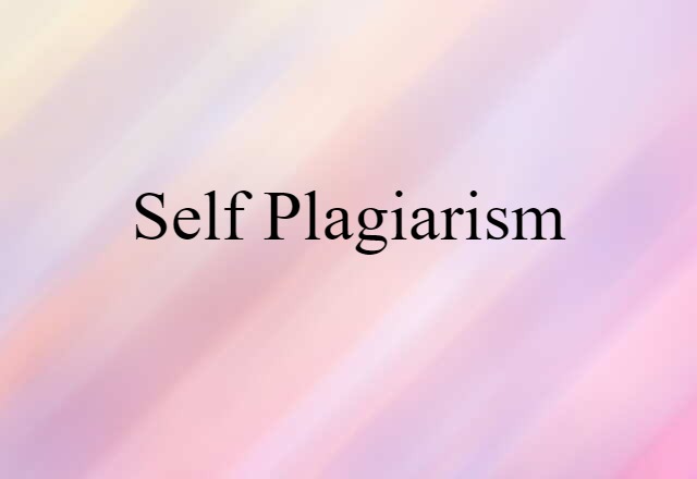 self plagiarism