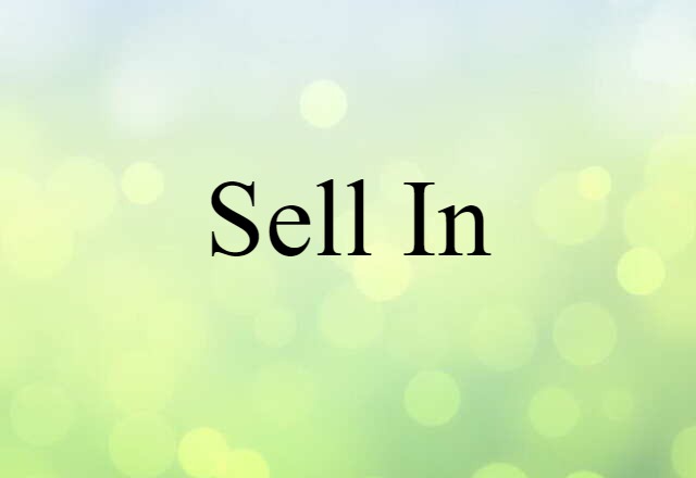 Sell In (noun) Definition, Meaning & Examples