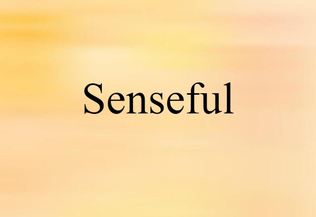 Senseful (noun) Definition, Meaning & Examples