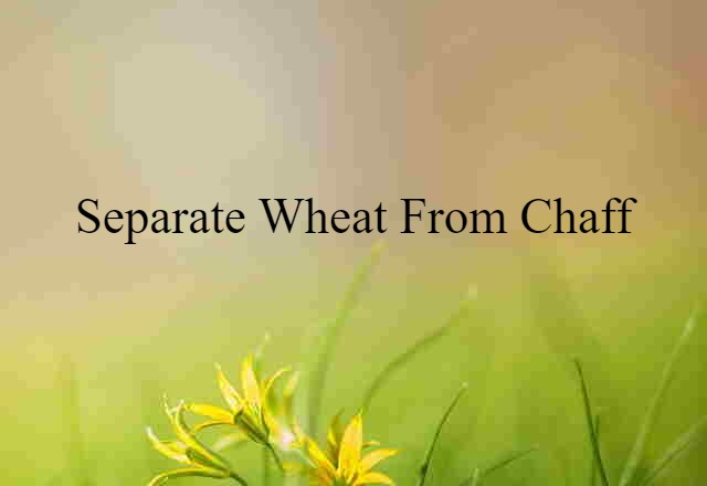 separate wheat from chaff