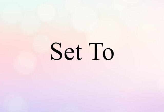 Set-to (noun) Definition, Meaning & Examples