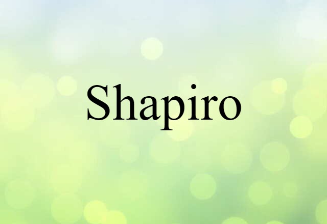 Shapiro (noun) Definition, Meaning & Examples