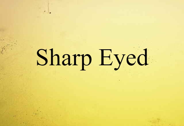 Sharp-eyed (noun) Definition, Meaning & Examples