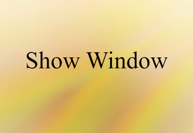 Show Window (noun) Definition, Meaning & Examples