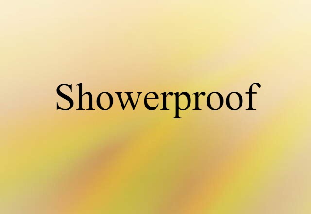 Showerproof (noun) Definition, Meaning & Examples