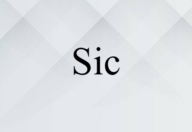 Sic (noun) Definition, Meaning & Examples