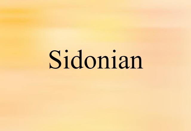 Sidonian (noun) Definition, Meaning & Examples