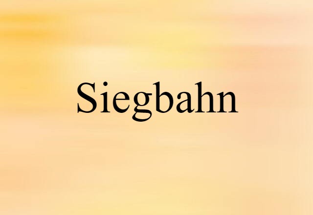 Siegbahn