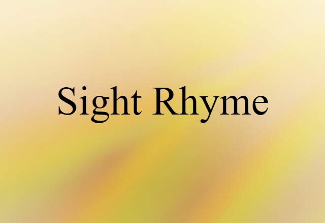 sight rhyme