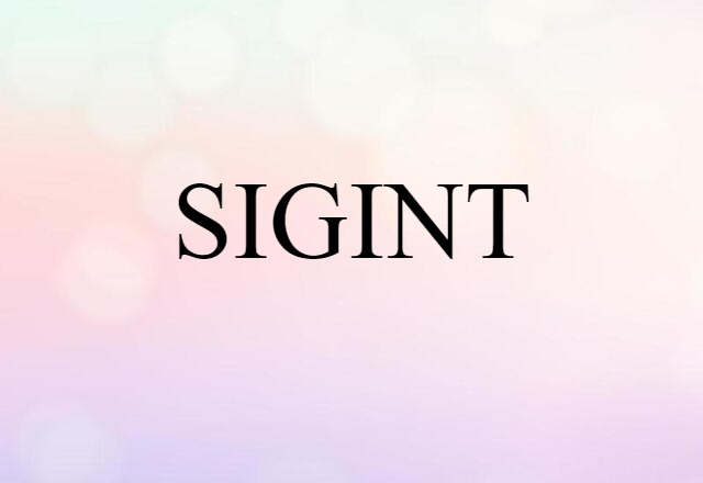 SIGINT (noun) Definition, Meaning & Examples