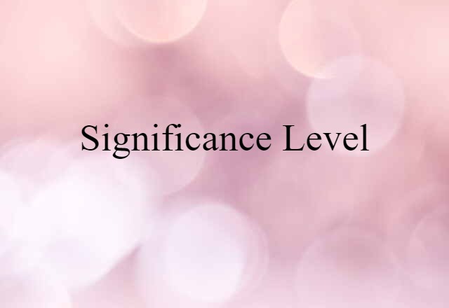 significance level