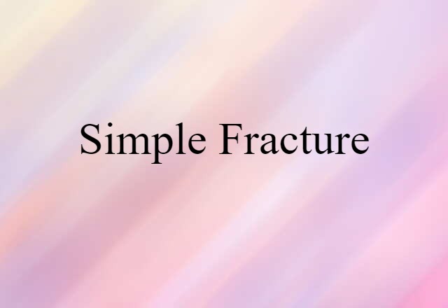 Simple Fracture (noun) Definition, Meaning & Examples