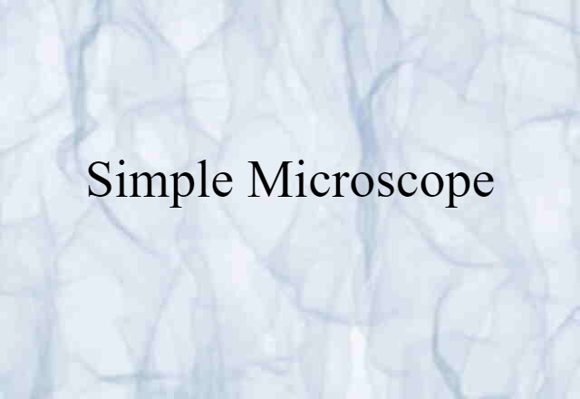 Simple Microscope (noun) Definition, Meaning & Examples