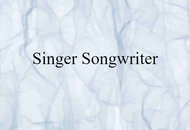 Singer-songwriter (noun) Definition, Meaning & Examples