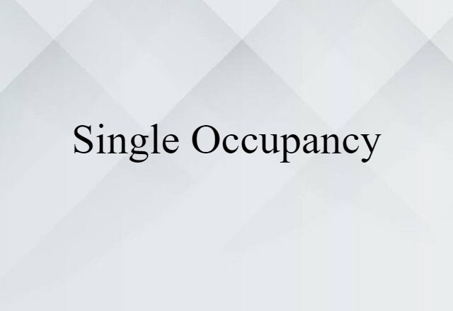 single occupancy