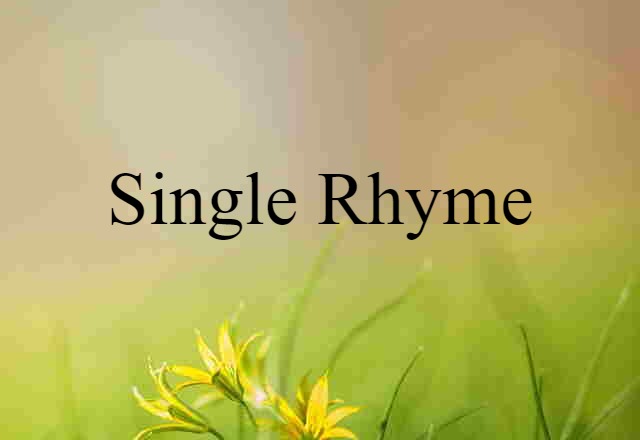 single rhyme