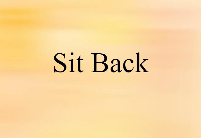 Sit Back (noun) Definition, Meaning & Examples