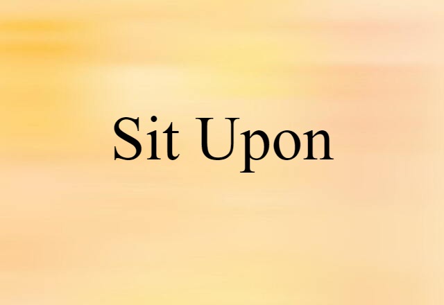 Sit-upon (noun) Definition, Meaning & Examples