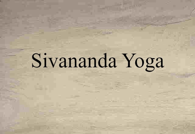 Sivananda yoga