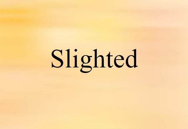 Slighted (noun) Definition, Meaning & Examples