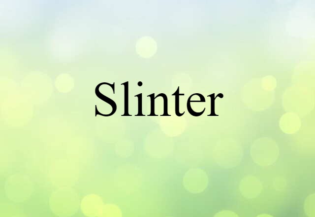 Slinter (noun) Definition, Meaning & Examples