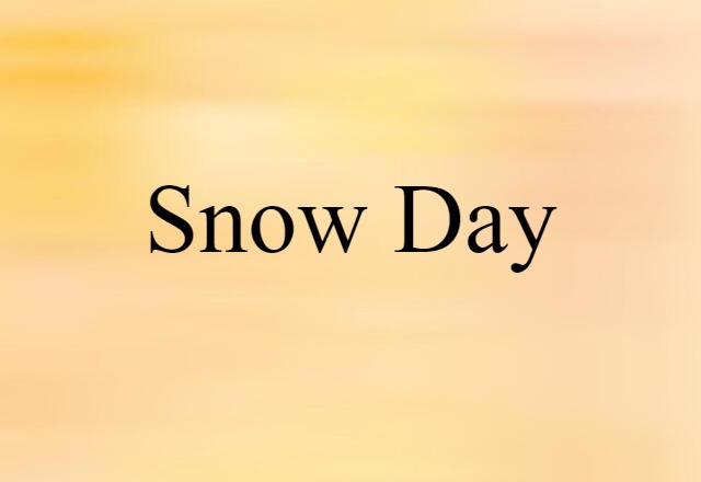 Snow Day (noun) Definition, Meaning & Examples