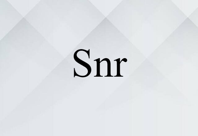 Snr (noun) Definition, Meaning & Examples