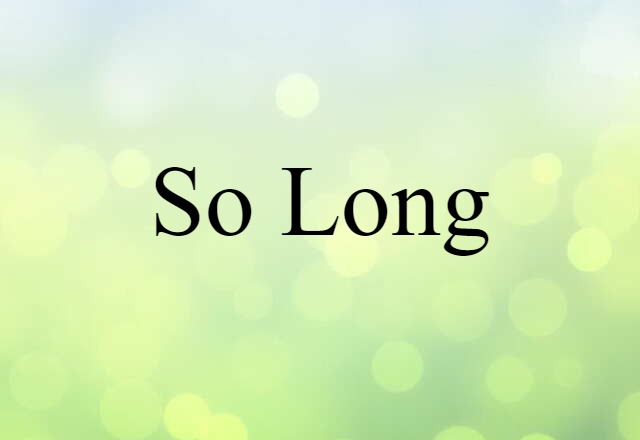 So Long (noun) Definition, Meaning & Examples