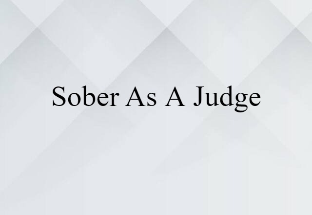 Sober As A Judge (noun) Definition, Meaning & Examples