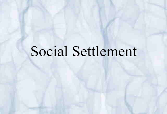 Social Settlement (noun) Definition, Meaning & Examples