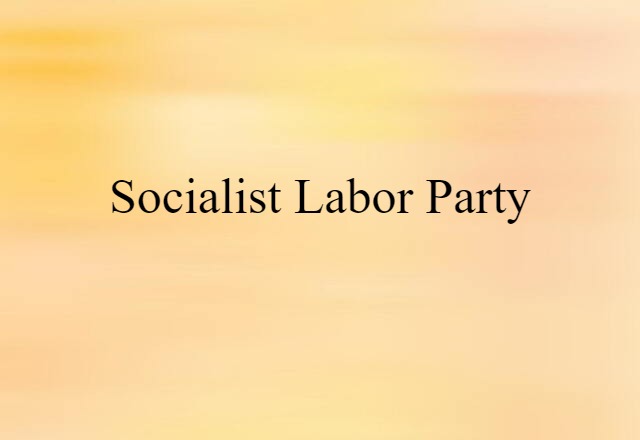 Socialist Labor Party (noun) Definition, Meaning & Examples