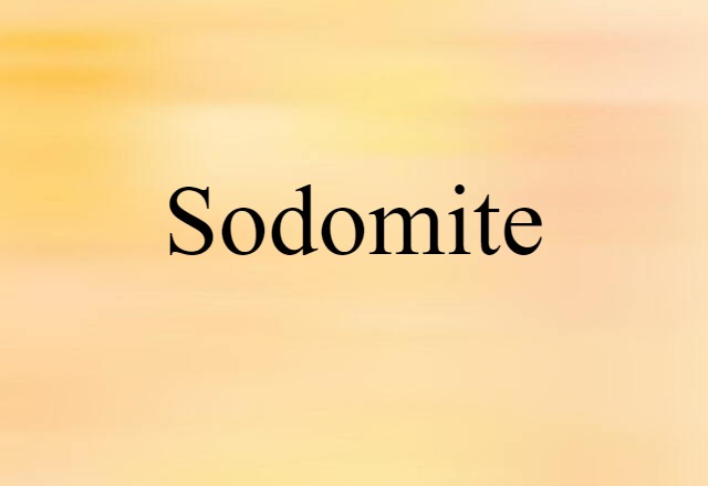 Sodomite (noun) Definition, Meaning & Examples