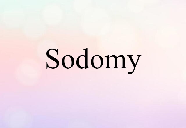 Sodomy (noun) Definition, Meaning & Examples