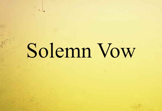 Solemn Vow (noun) Definition, Meaning & Examples