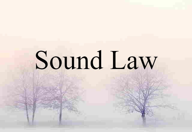 Sound Law (noun) Definition, Meaning & Examples