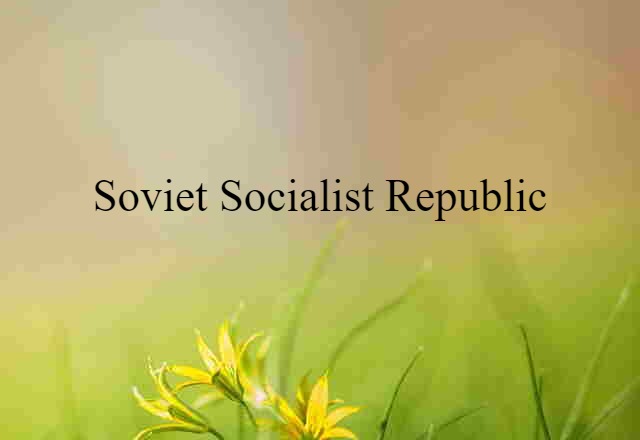 Soviet Socialist Republic