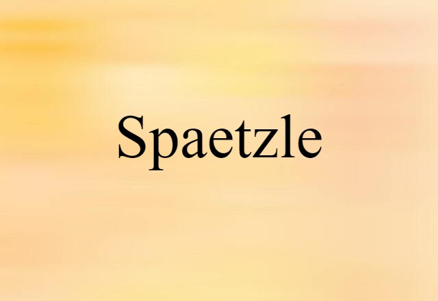 Spaetzle (noun) Definition, Meaning & Examples