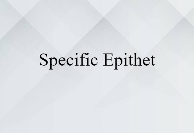 Specific Epithet (noun) Definition, Meaning & Examples