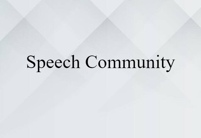 speech community