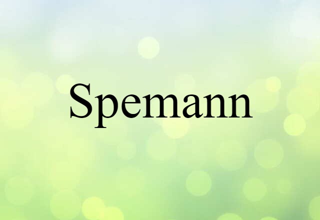 Spemann (noun) Definition, Meaning & Examples