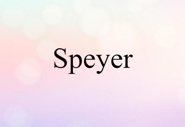 Speyer (noun) Definition, Meaning & Examples