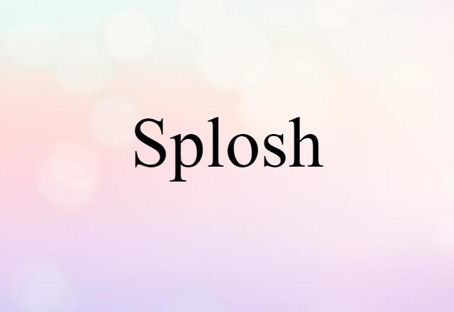 Splosh (noun) Definition, Meaning & Examples