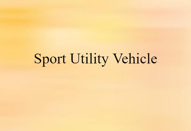 sport utility vehicle